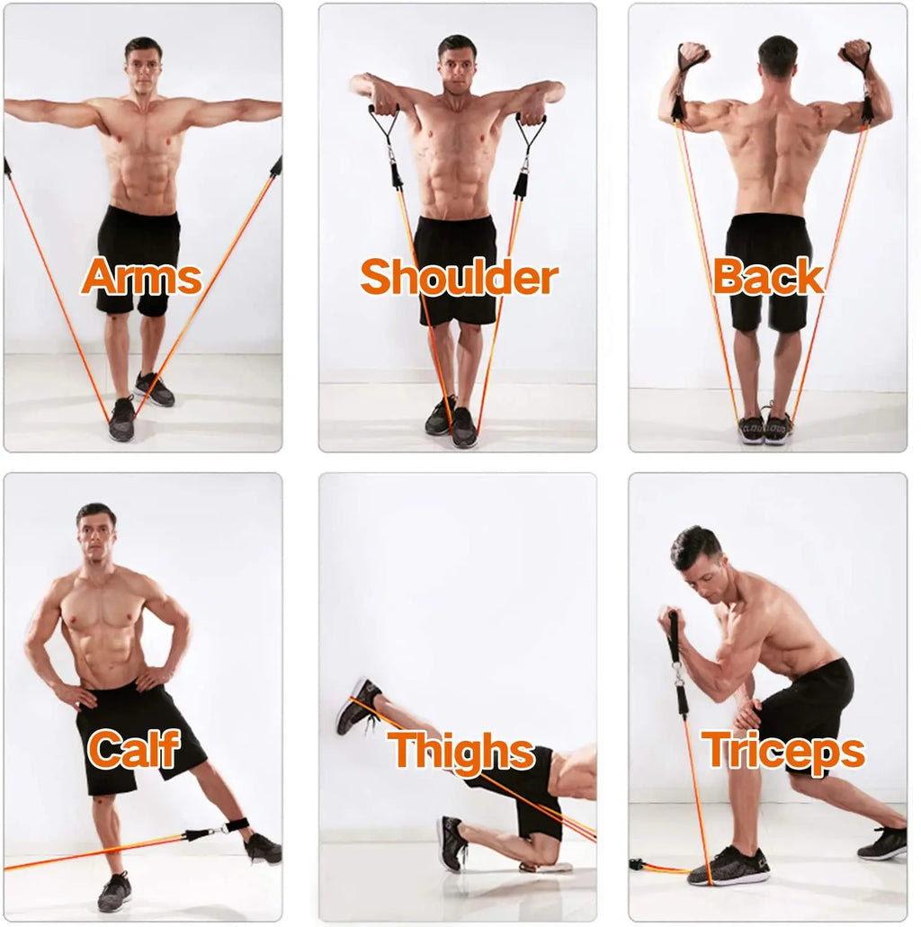 Resistance Bands Set Workout Exercise Fitness Gym Set Bands for Musle Training Physical Therapy Shape Body Workout From Home
