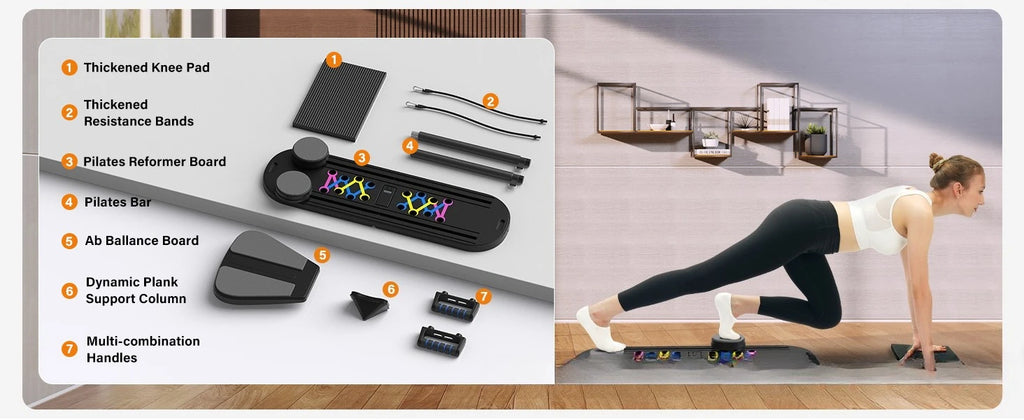 Pilates Board, Resistance Bar Workout, Abdominal Core Training, Home Fitness Equipment