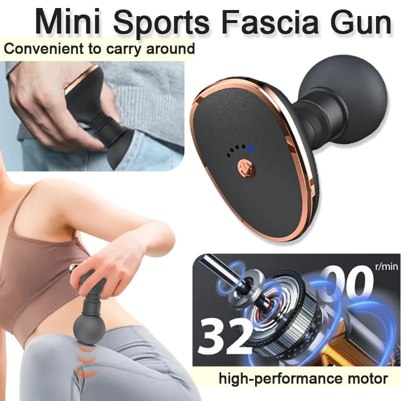 Electric portable small vibrating fascia gun fitness exercise relaxation muscle cervical spine waist mini pocket massager