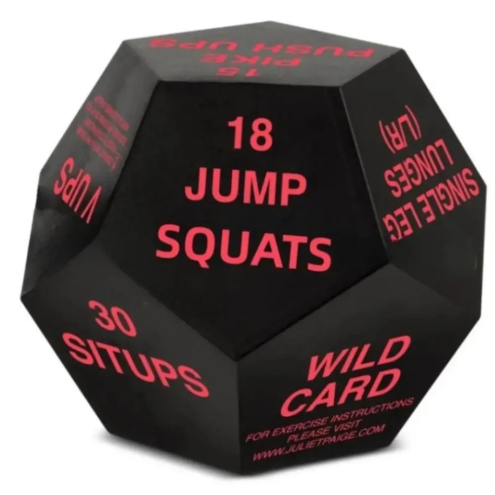 Portable 12 Sided Fitness Action Choice Dice Interactive Lightweight Exercise Toy Soft Foam Funny Bodyweight Training Dice HIIT