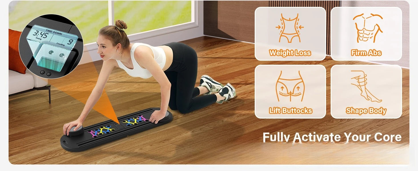 Pilates Board, Resistance Bar Workout, Abdominal Core Training, Home Fitness Equipment
