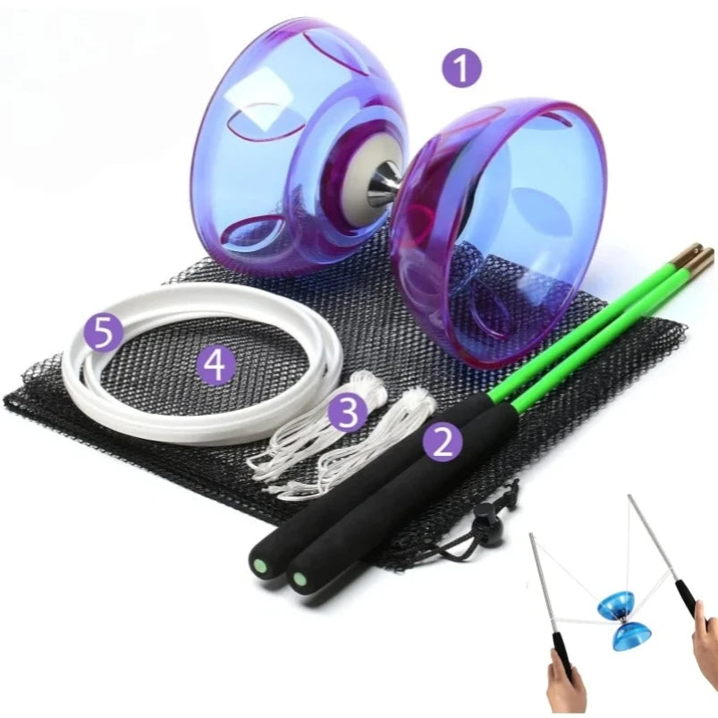 Portable Diabolo Chinese Yoyo Set Professional Fitness Gear For Adults Kids Family Outdoor Indoor Agility Exercise