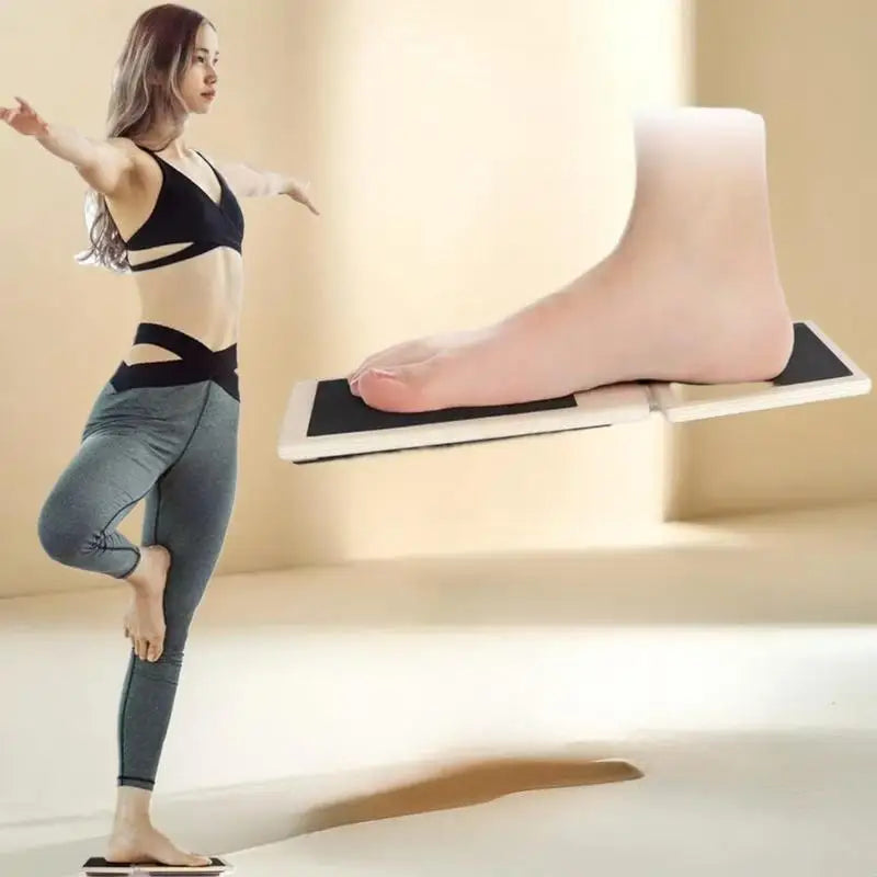 Physio Recovery Wobble Board; Slip-Resistant, One-foot Posture Retraining; Ankle Fortitude Handler, Wooden Design