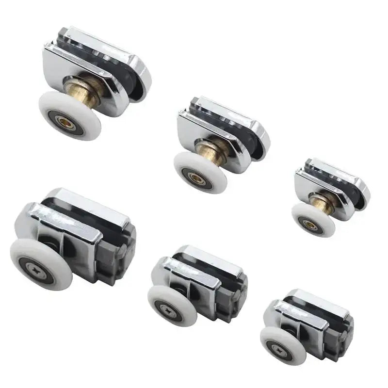 New Bathroom Door Rollers Home Pulley Wheels Glass Sliding Aluminum Shower Room Cabin Replacement Doors Accessories