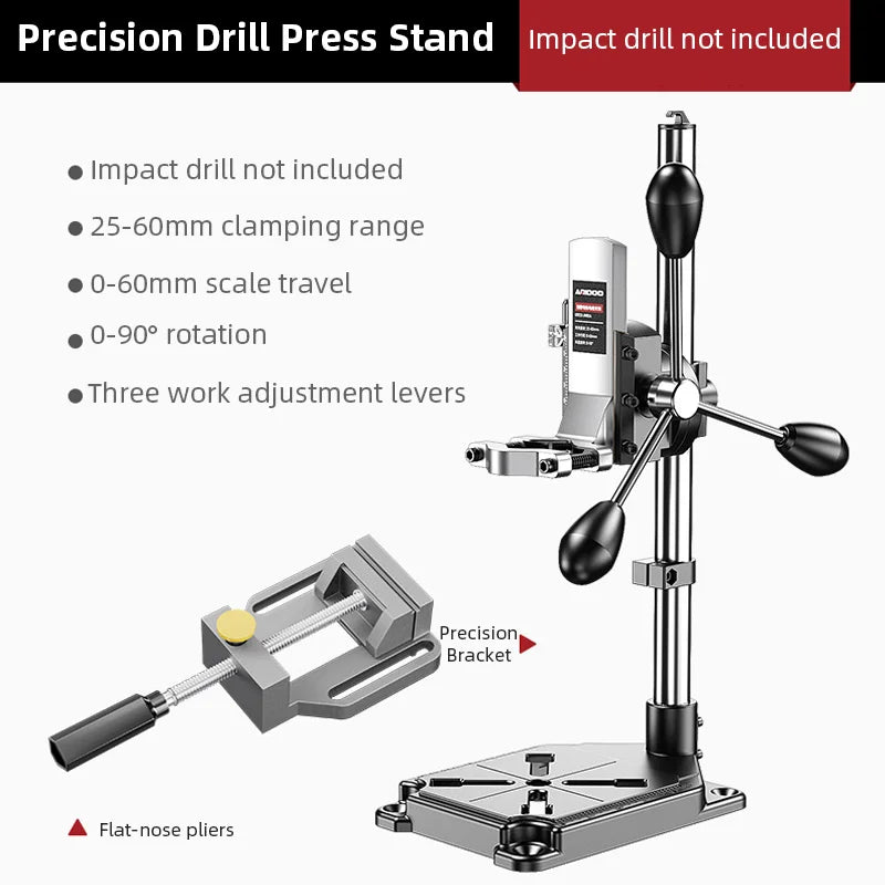 Adjustable Universal Drill Stand for Electric Hand Drill Impact Drill Convert to Mini Bench Drill Press Bracket Home DIY Tool