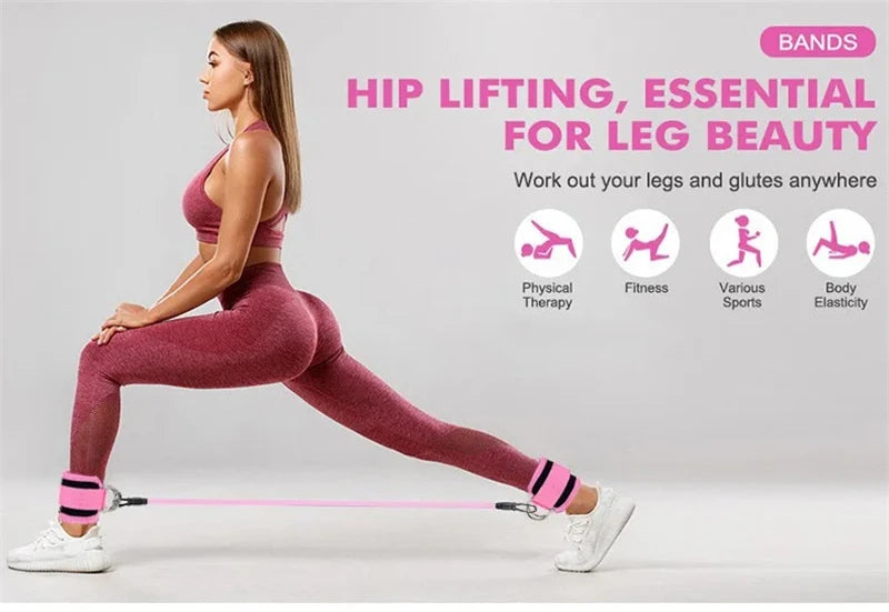Resistance Band Set Ankle Straps Workout Exercise Equipment Fitness Yoga Elastic Fitness Bands For Gym Man And Woman Sport