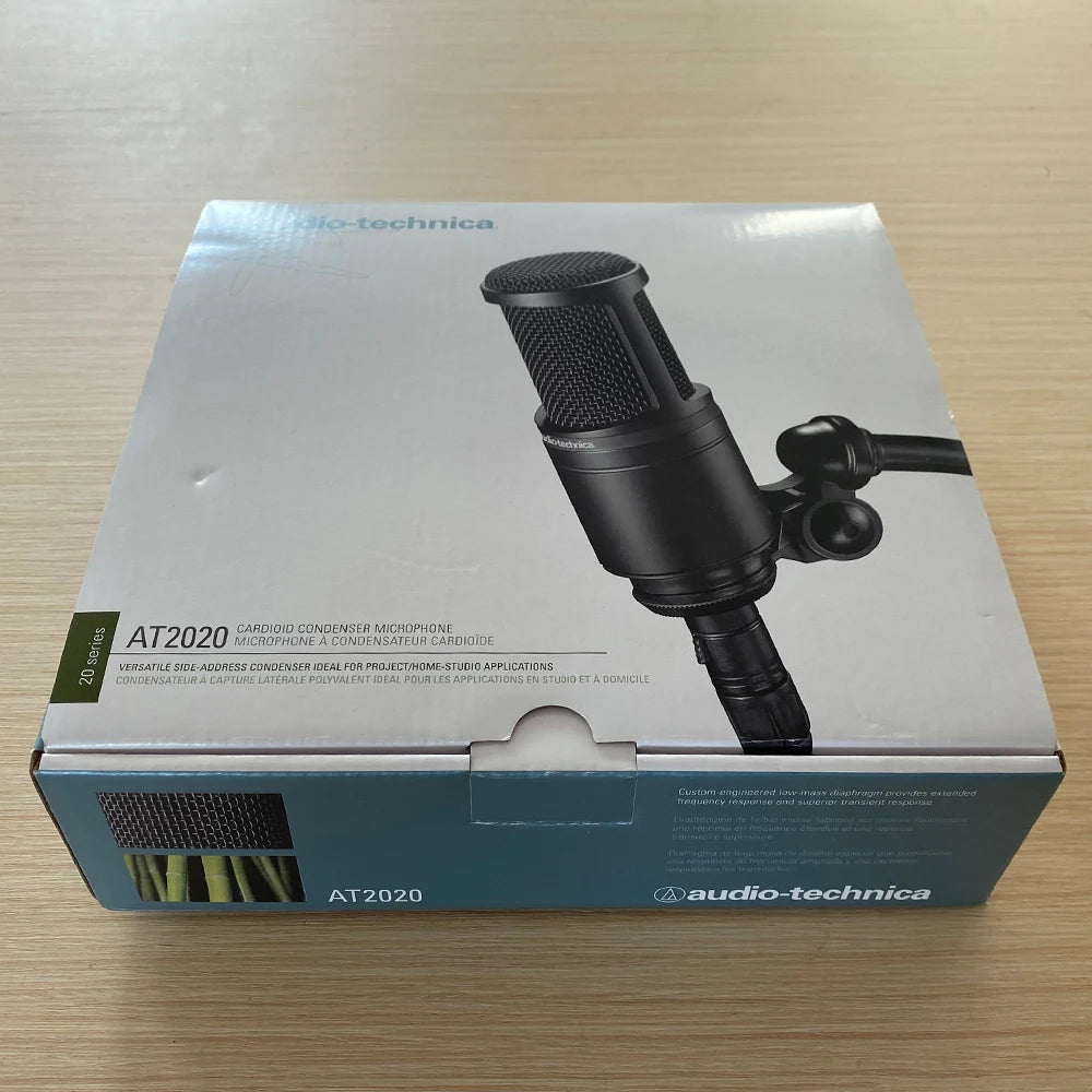 Audio Technica AT2020 Professional Audio Wired Cardioid Condenser Microphone for Pro Studio Live Recording Gaming Live Singing