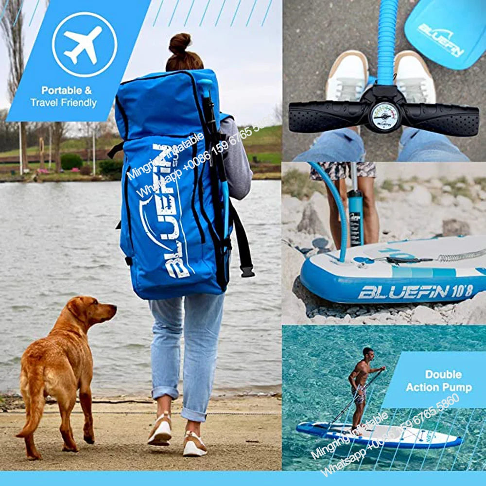 Inflatable Sit Up Board for Surfing, Ocean SUP, Drop-stitch Construction, Waterplay for Surfing