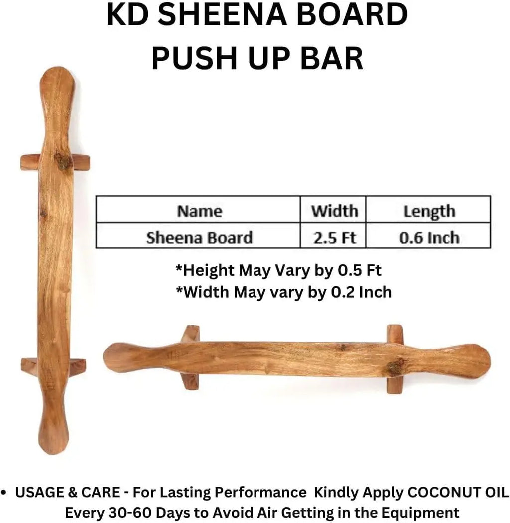 Wood Push-Up Board & Planche Training Stand Heavy-Duty Home Gym Equipment with Non-Slip Base 3-Position Adjustable Push-Up Bar