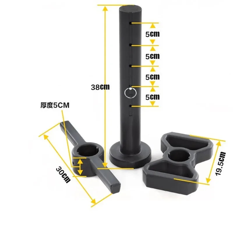 Double Grip Handle T-Shaped Kettlebell Fitness Grip Adjustable T-Bell Bar Glute Trainer Deep Squat Hard Pull Training Gym Home