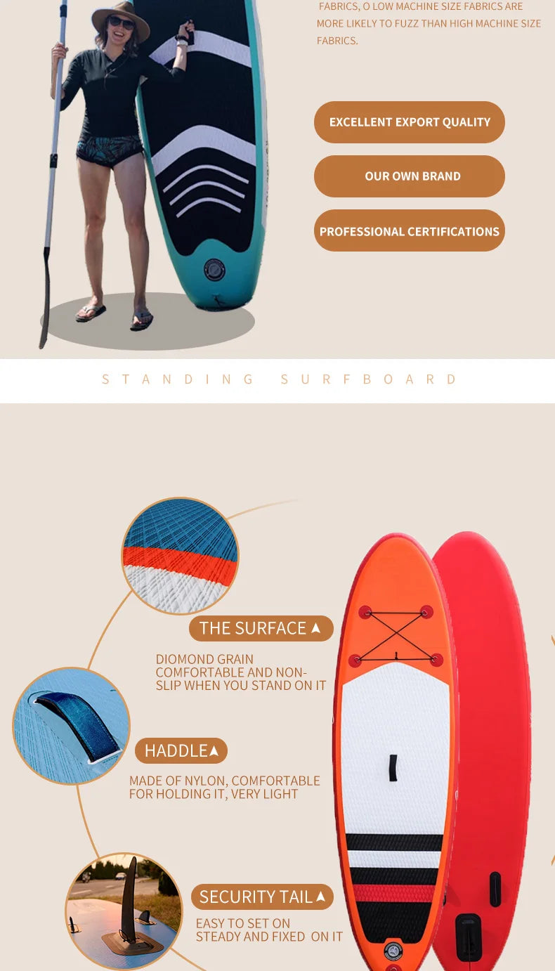 Inflatable Sit Up Board for Surfing, Ocean SUP, Drop-stitch Construction, Waterplay for Surfing