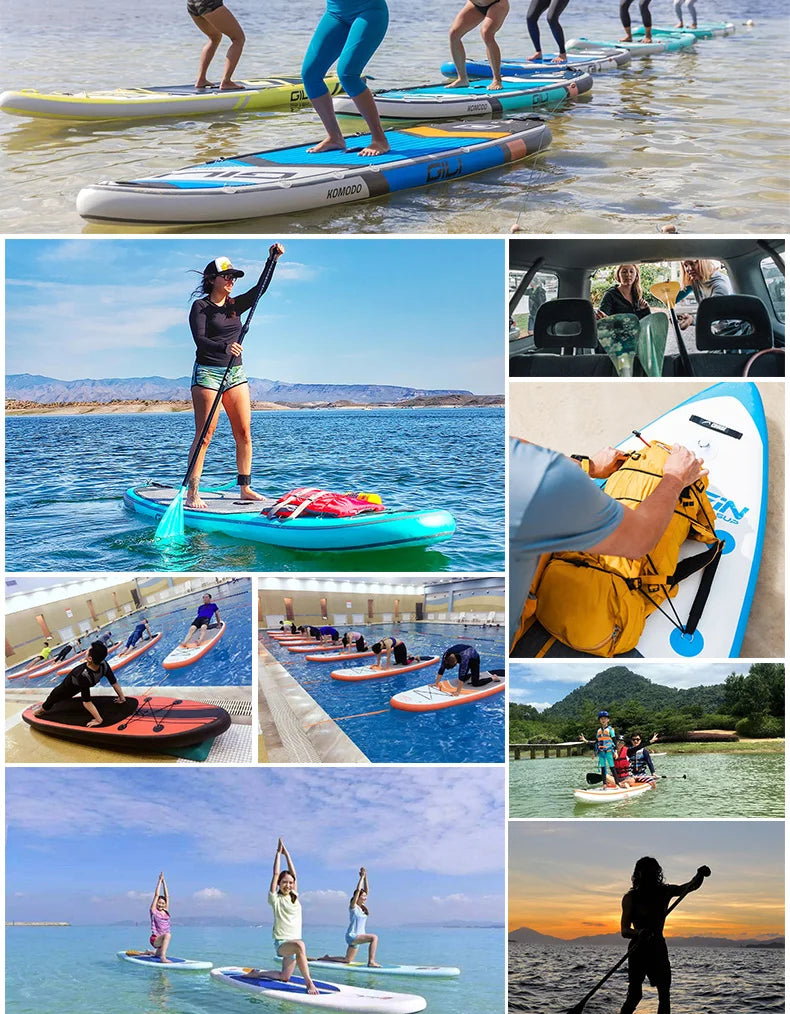 Inflatable Sit Up Board for Surfing, Ocean SUP, Drop-stitch Construction, Waterplay for Surfing