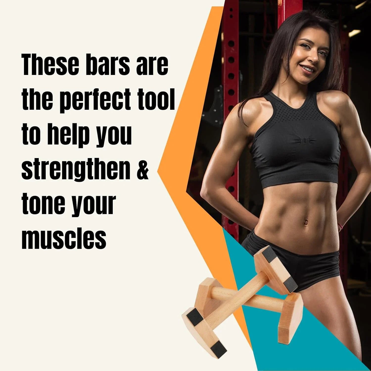 Wooden Push-Up Bar Stands Gym Push Exercise Rack Board Fitness Body Building Training Muscle Trainer Gym Equipment Supply
