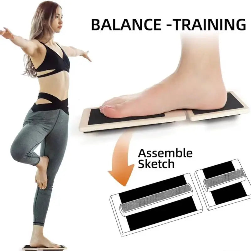 Physio Recovery Wobble Board; Slip-Resistant, One-foot Posture Retraining; Ankle Fortitude Handler, Wooden Design