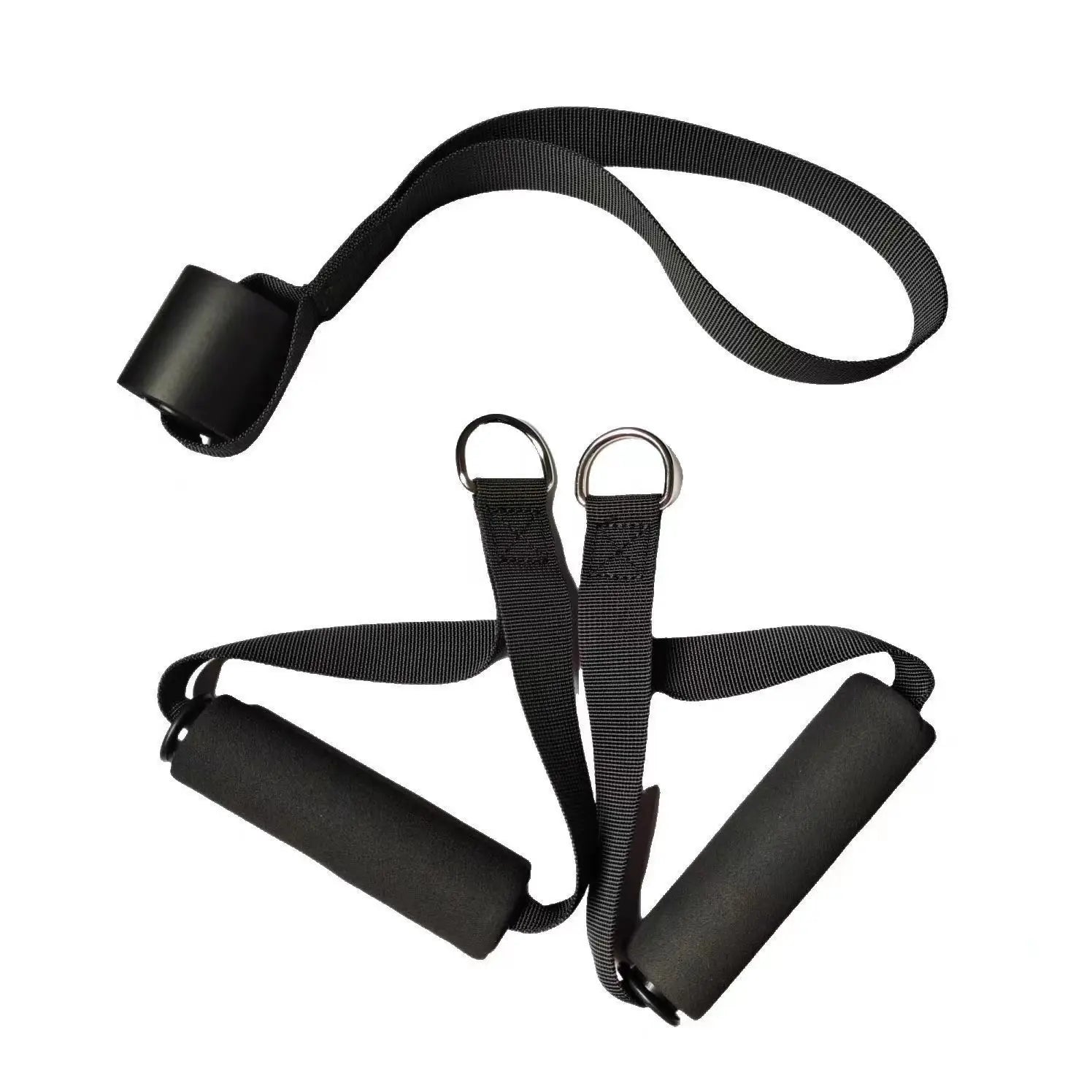 Gym Handle Extra Wide Foam Grips for Fitness Crossfit Lifting Pulling Workout Heavy Duty D-ring Pull Rope Cable Tube Accessories