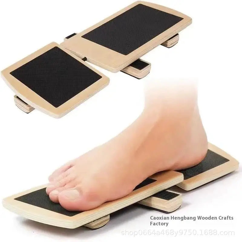 Physio Recovery Wobble Board; Slip-Resistant, One-foot Posture Retraining; Ankle Fortitude Handler, Wooden Design