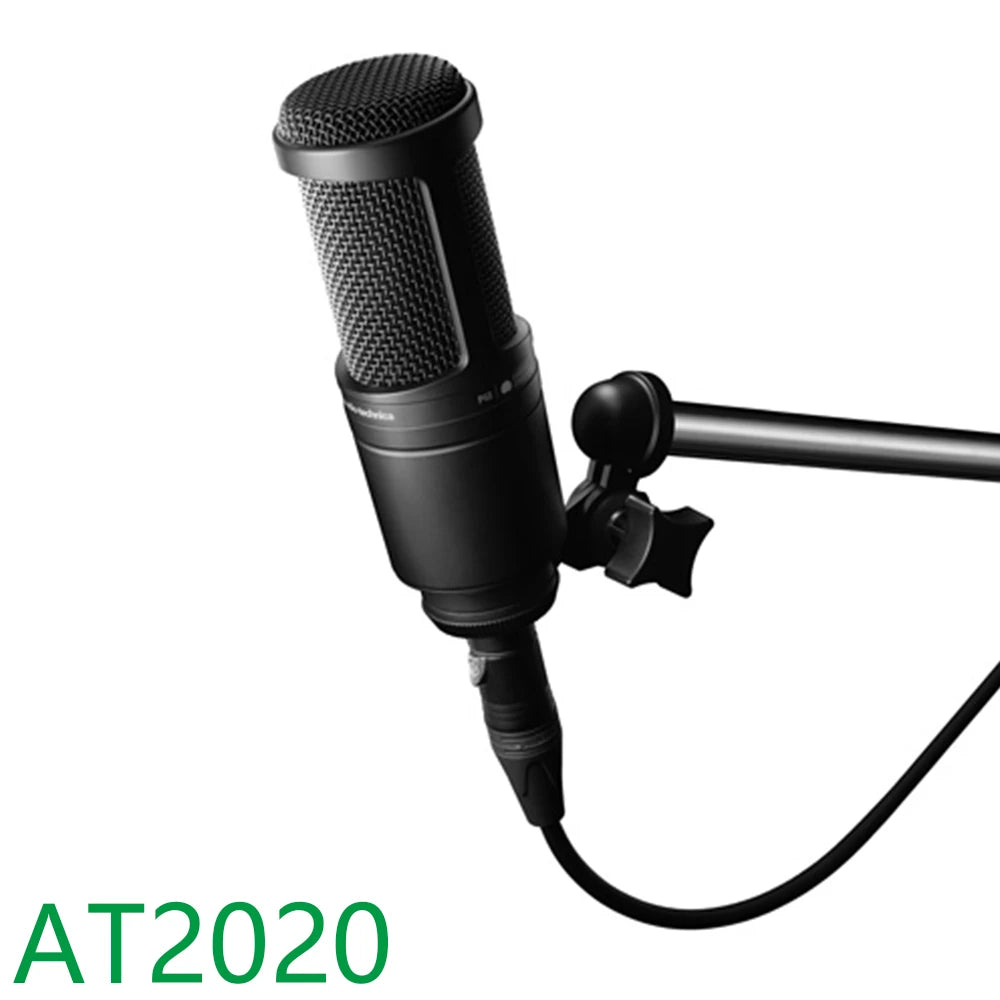 Audio Technica AT2020 Professional Audio Wired Cardioid Condenser Microphone for Pro Studio Live Recording Gaming Live Singing