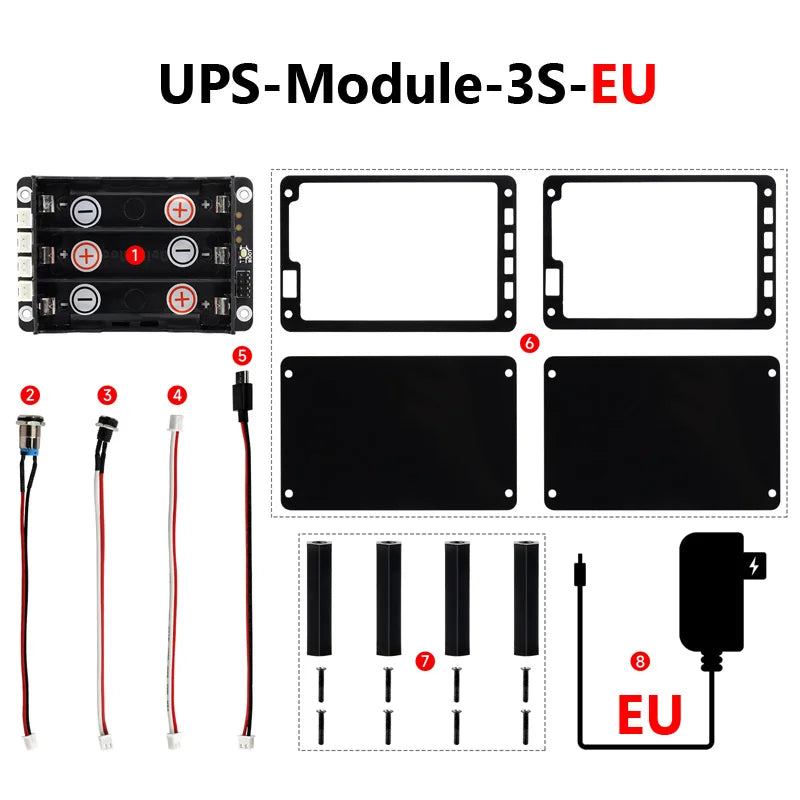 Raspberry Pi 5 UPS Power Supply Expansion Board Uninterruptible Power Supply Module UPS Module 3S Also For Pi4B