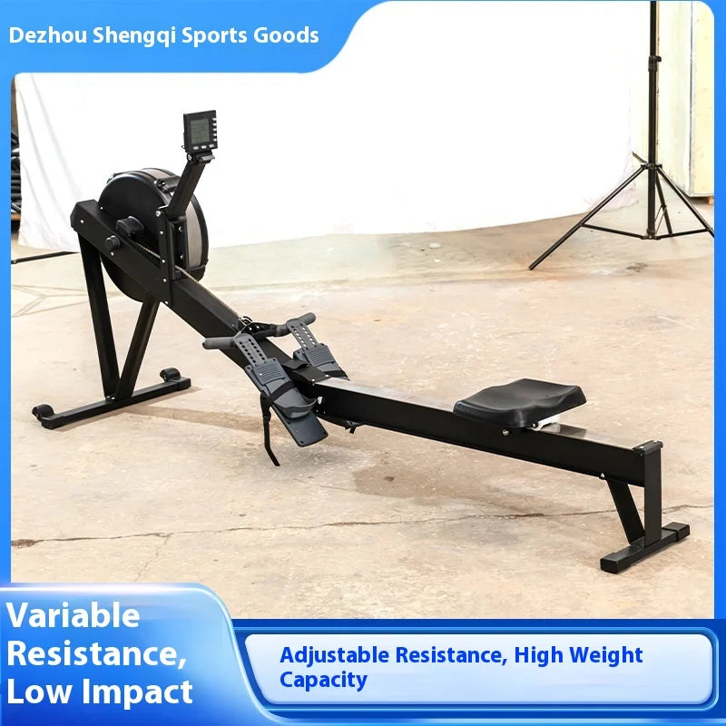 Portable Indoor Gym Fitness Equipment Customizable Air Rowing Machine With LED Screen Home Use For Spinning Bikes