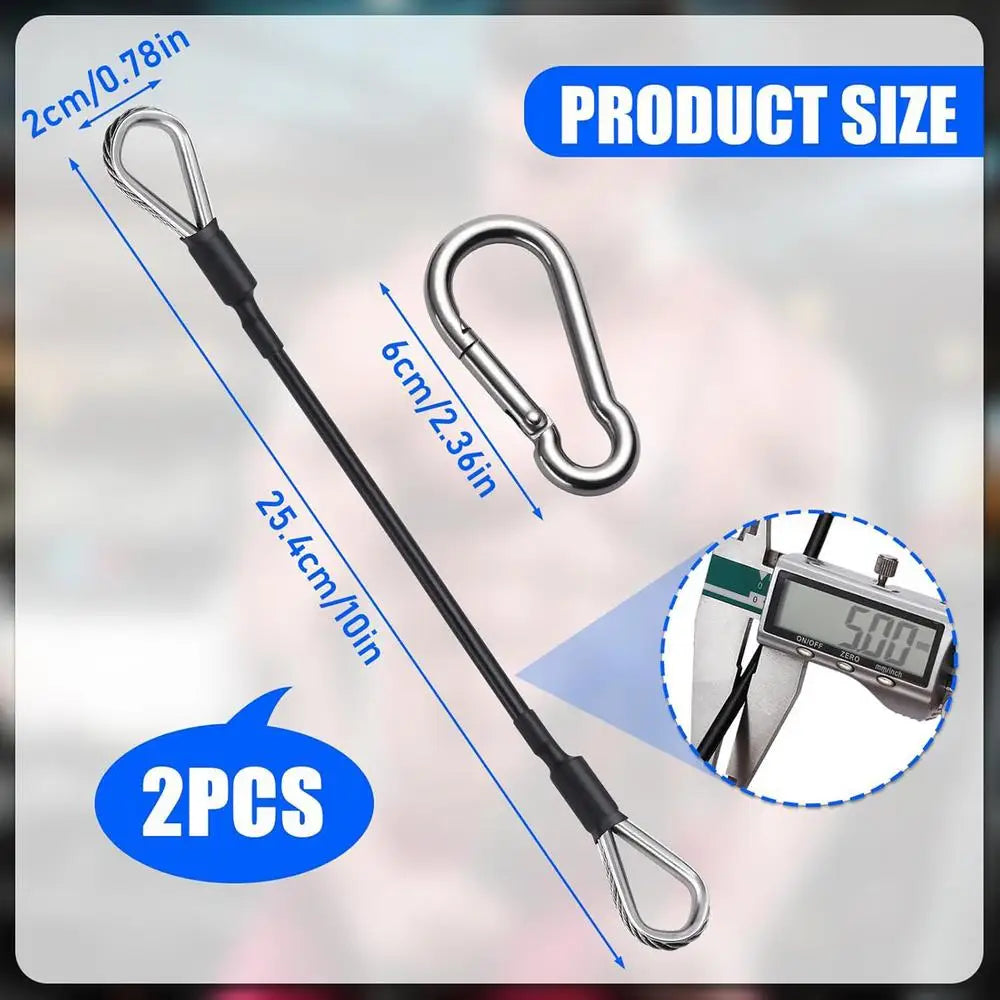 2pcs/set Fitness Pulley Cable Extension  With Carabiner Gym Extension Rope Pulley System Workout Pull Down Cable Attachments