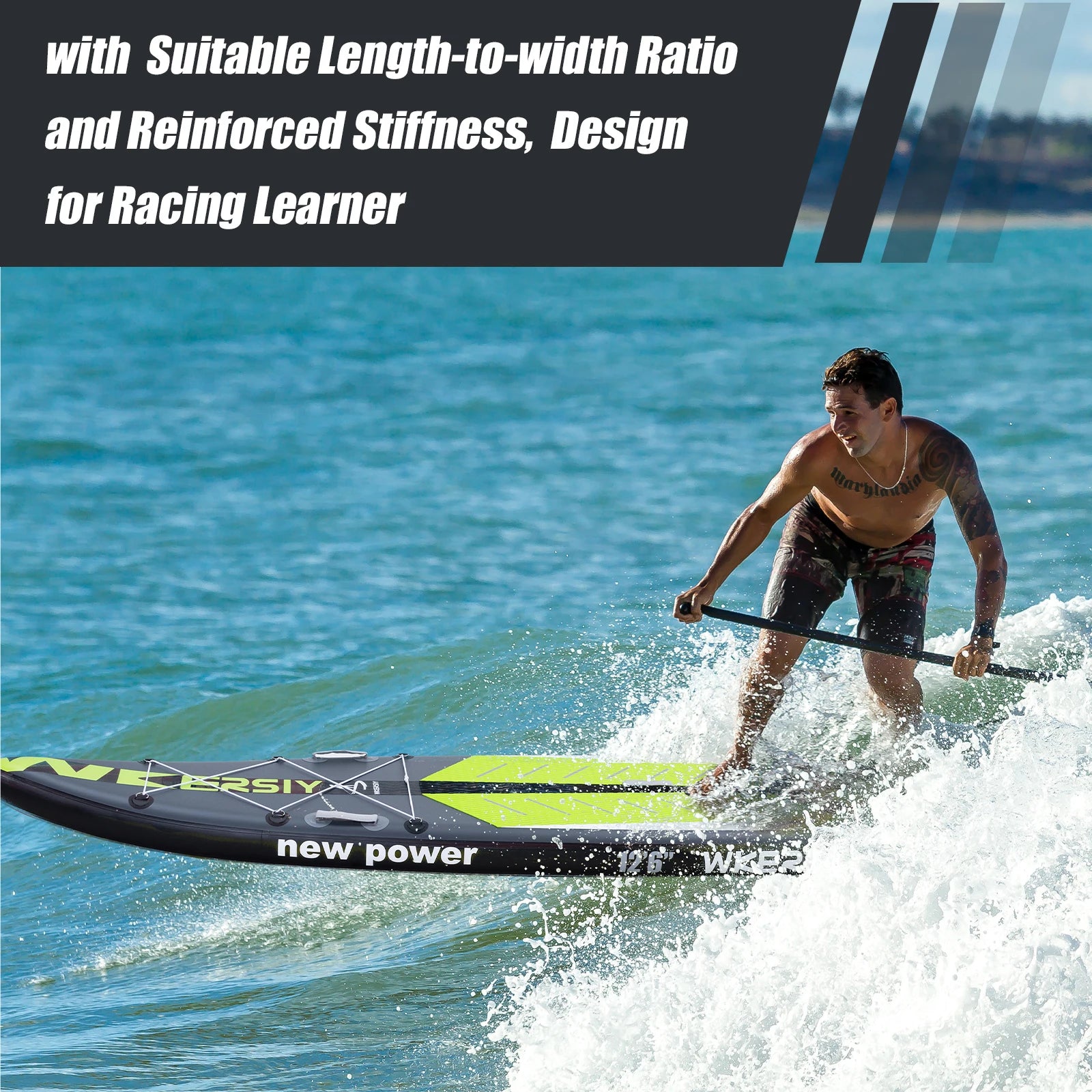 inflatable stand up paddle board 12'6*30"6"with paddle board accessories Race Sup for speed lover