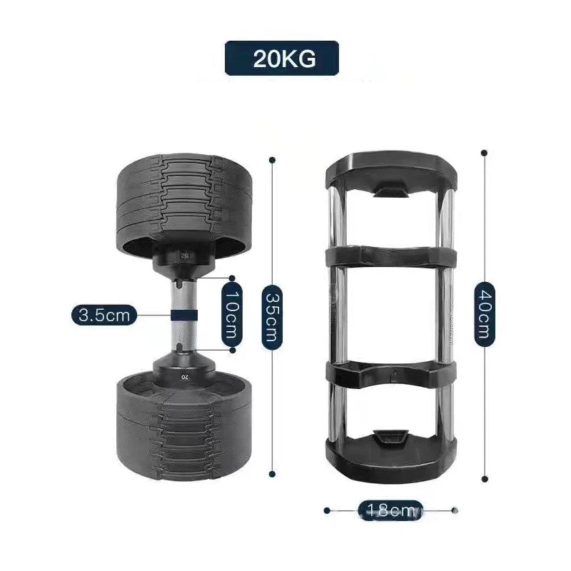 Multiple Colors Adjustable Dumbbells Set 2kg(5lb) or 4kg(9lb) Increase Max 45kg(100lb) Home Fitness Fast Adjustment Dumbbells