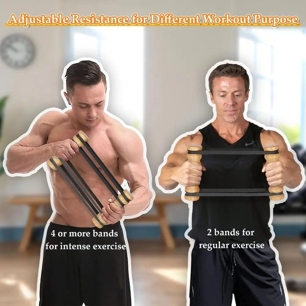 Adjustable Upper Body Exerciser Elastic Resistance Band Portable Arm Traning Resistance Stick Multifuntional Home Exercise