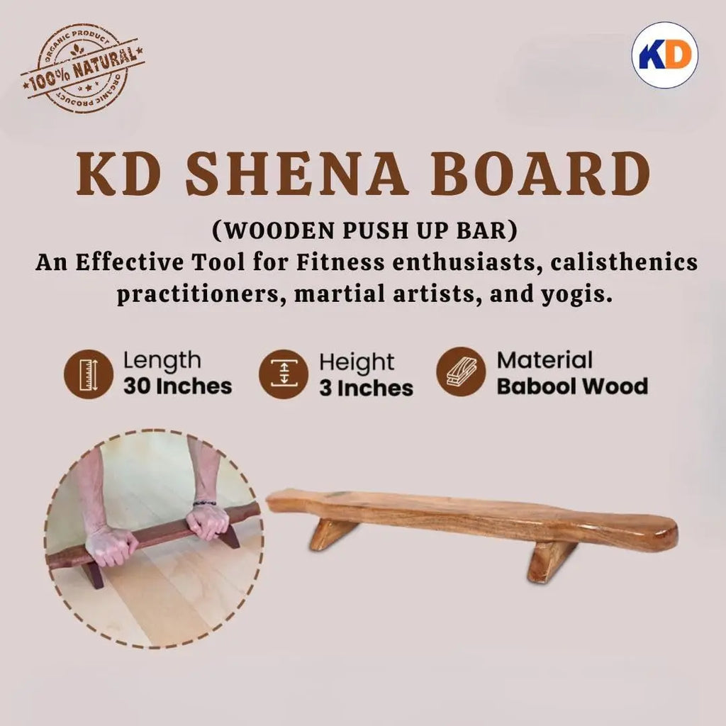 Wood Push-Up Board & Planche Training Stand Heavy-Duty Home Gym Equipment with Non-Slip Base 3-Position Adjustable Push-Up Bar