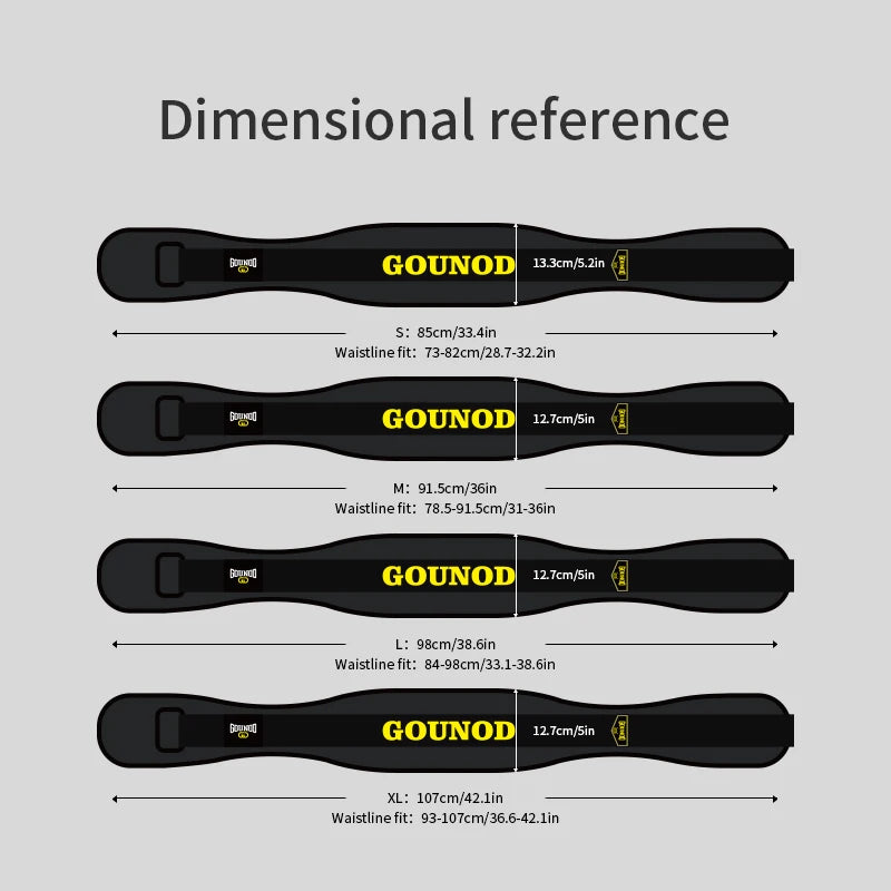 1PC GOUNOD Weightlifting Waist Belt Bodybuilding Fitness Barbell Powerlifting Training Waist Supportion Gym For Back Men   Women