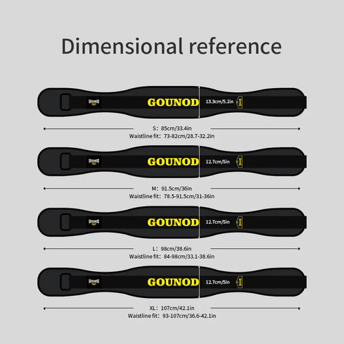 1PC GOUNOD Weightlifting Waist Belt Bodybuilding Fitness Barbell Powerlifting Training Waist Supportion Gym For Back Men   Women