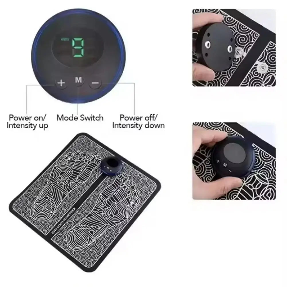 Portable Electric Foot Massager Pad - Muscle Relax Massage Trainer, Home Family Outdoor Sport Fitness Tool