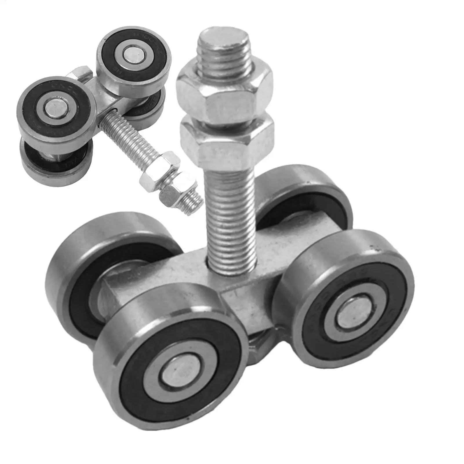 Barn Door Rollers 4 Wheel Trolley Assembly Roller Heavy Duty Sliding Door Hanger Ceiling Mount Barn Door Hardware for Wardrobe