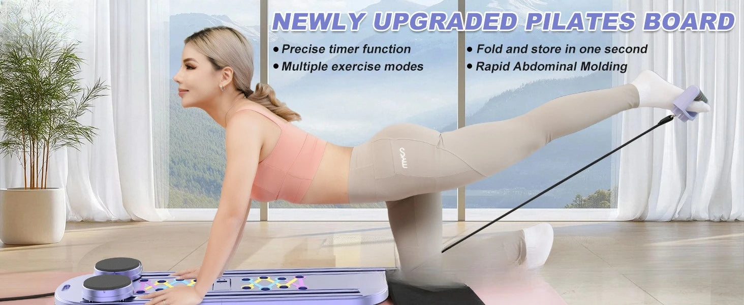 Pilates Board, Resistance Bar Workout, Abdominal Core Training, Home Fitness Equipment