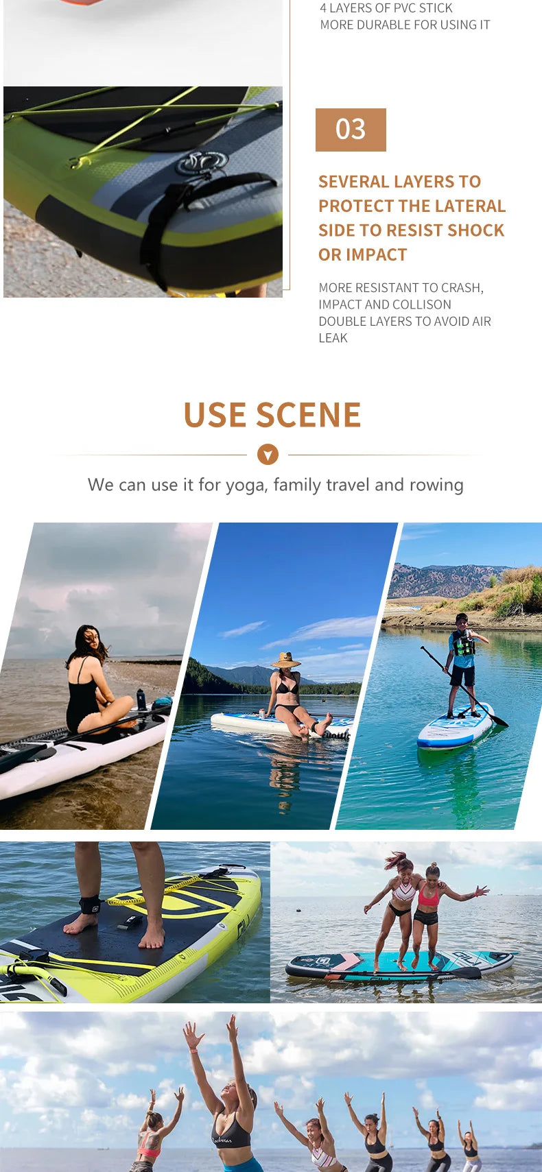 Inflatable Sit Up Board for Surfing, Ocean SUP, Drop-stitch Construction, Waterplay for Surfing
