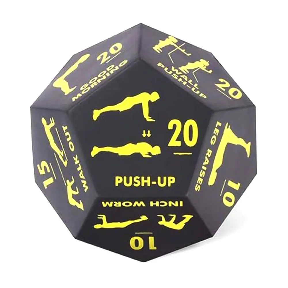Portable 12 Sided Fitness Action Choice Dice Interactive Lightweight Exercise Toy Soft Foam Funny Bodyweight Training Dice HIIT