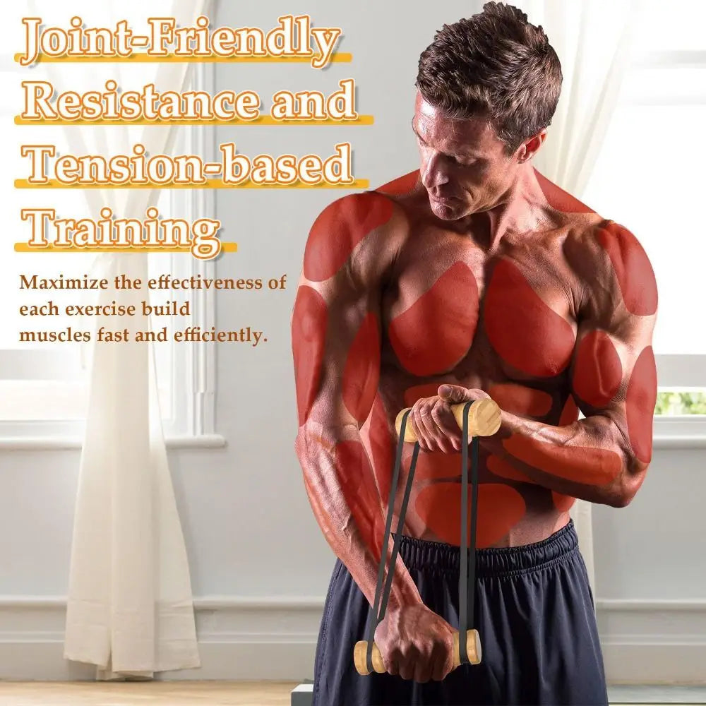Adjustable Upper Body Exerciser Elastic Resistance Band Portable Arm Traning Resistance Stick Multifuntional Home Exercise