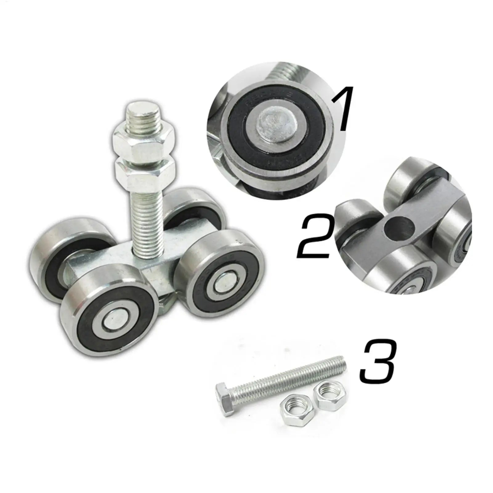 Barn Door Rollers 4 Wheel Trolley Assembly Roller Heavy Duty Sliding Door Hanger Ceiling Mount Barn Door Hardware for Wardrobe