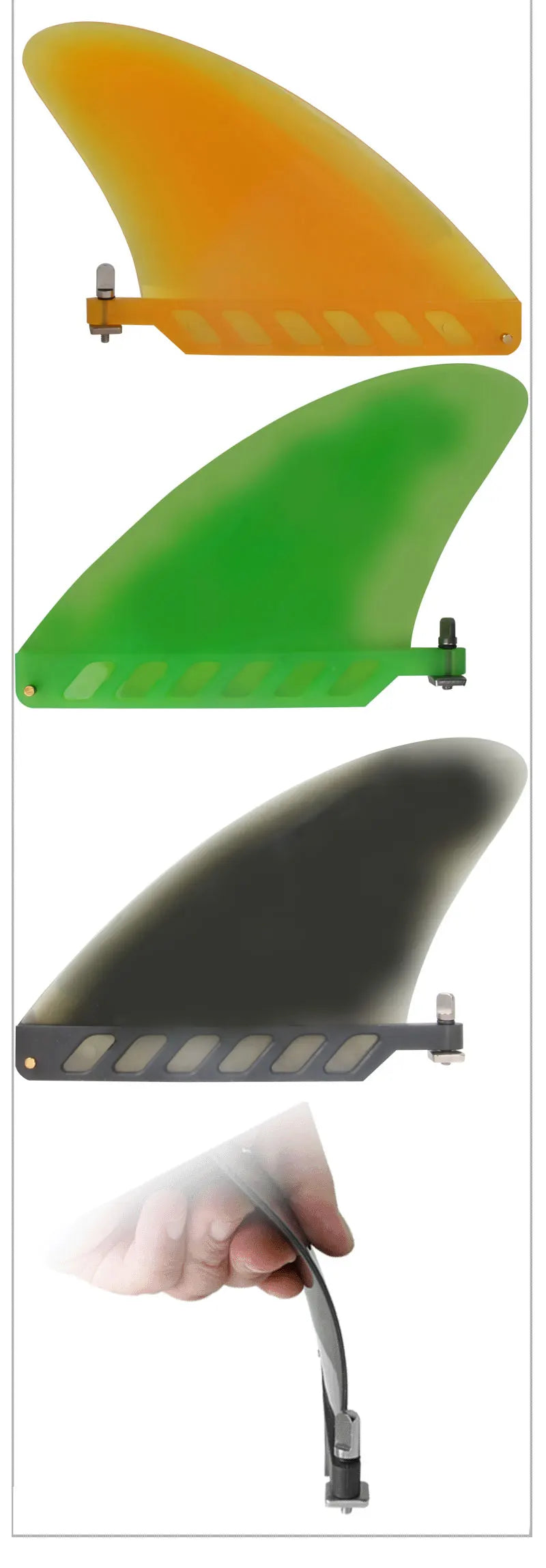 4.6 inch US fin screw fixing stand up paddle board fin box TPU flexibile bending half-transparent SUP board accessory