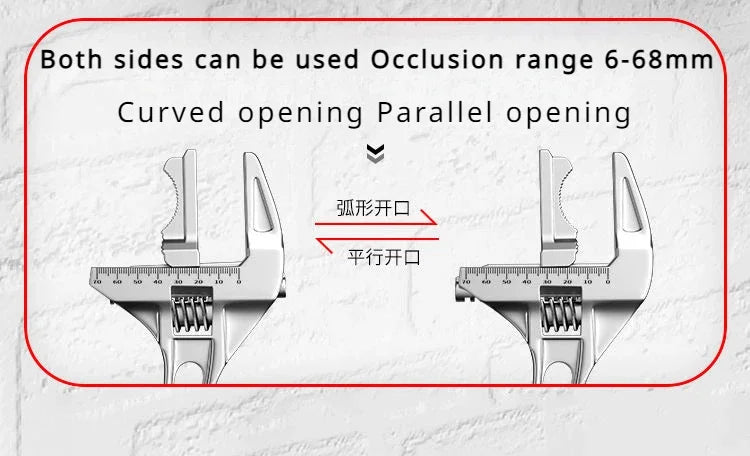 OUDISI Adjustable Wrench Multi functional Dual Use/Four Use Large Open End Wrench Household Open Bathroom Pipe Adjustable Wrench