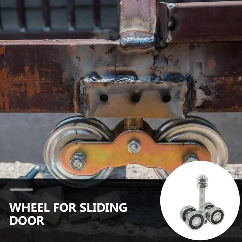 Barn Door Rollers 4 Wheel Trolley Assembly Roller Heavy Duty Sliding Door Hanger Ceiling Mount Barn Door Hardware for Wardrobe