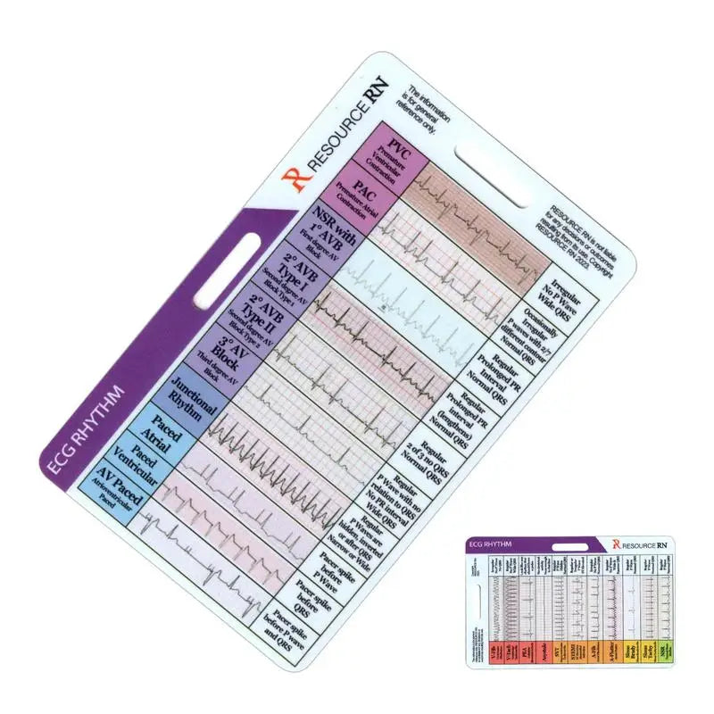 ECG/EKG Rhythm Pocket Card Pocket Card For ECG Self Measuring Ruler EGG Contiguous Leads Precision Measurement Household Tool