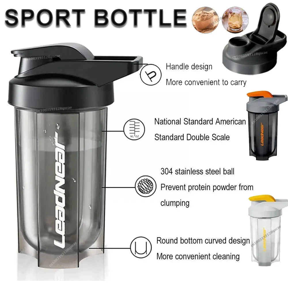 Portable Protein Shaker 500ml Fitness Bottle with Wire Whisk Ball for Fitness Enthusiasts Athletes Perfect For Outdoor Gym Cups