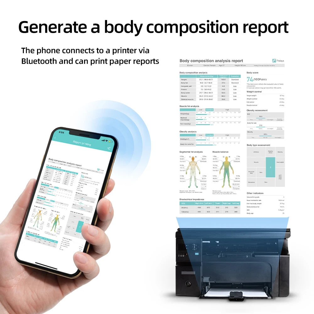 Body Composition Analyzer Professional Personal Weight Loss Fitness Scale Smart Body Fat Scale 8 Electrodes Bioimpedance Scales