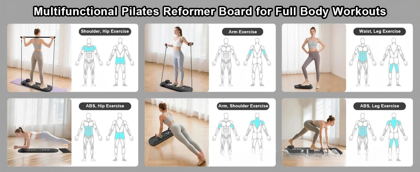 Pilates Board, Resistance Bar Workout, Abdominal Core Training, Home Fitness Equipment