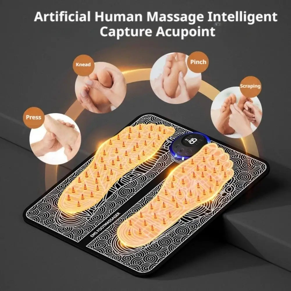 Portable Electric Foot Massager Pad - Muscle Relax Massage Trainer, Home Family Outdoor Sport Fitness Tool