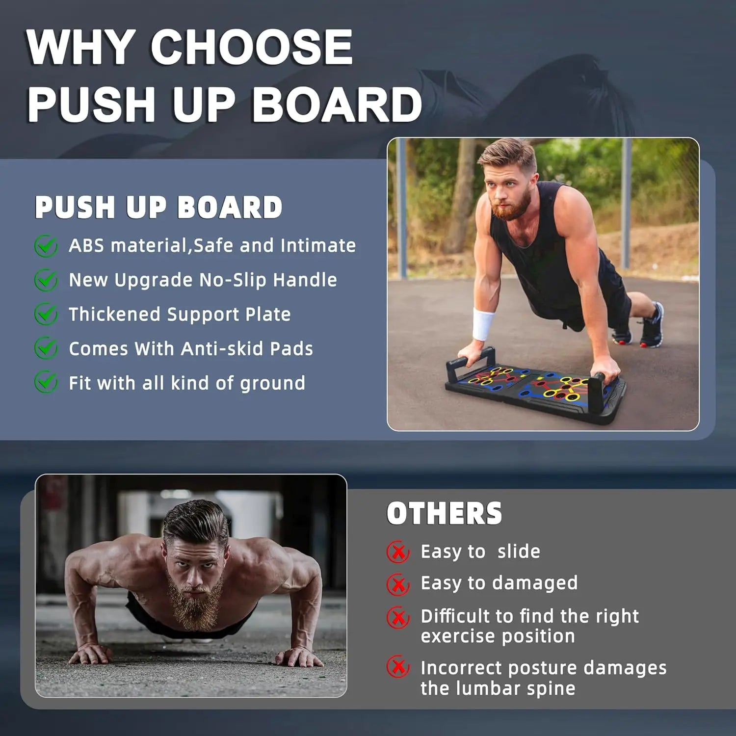 Push Up Board Portable MultiFunction Foldable Workout Equipments Push Up Bar for Home Gym Equipment Bodybuilding Fitness Sports