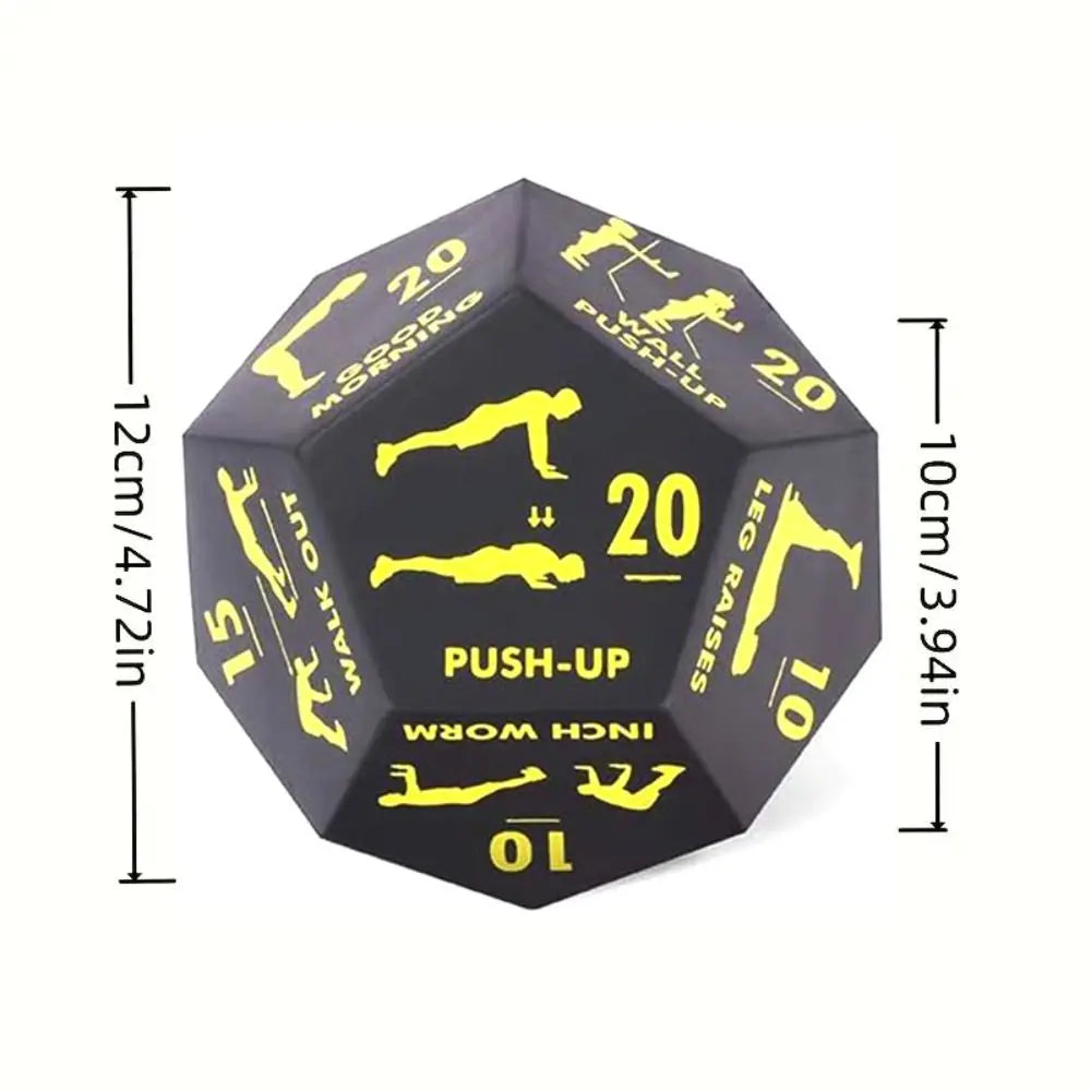 Portable 12 Sided Fitness Action Choice Dice Interactive Lightweight Exercise Toy Soft Foam Funny Bodyweight Training Dice HIIT
