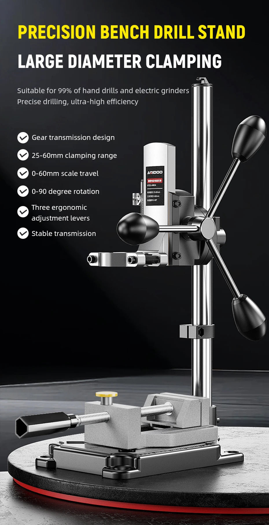 Adjustable Universal Drill Stand for Electric Hand Drill Impact Drill Convert to Mini Bench Drill Press Bracket Home DIY Tool