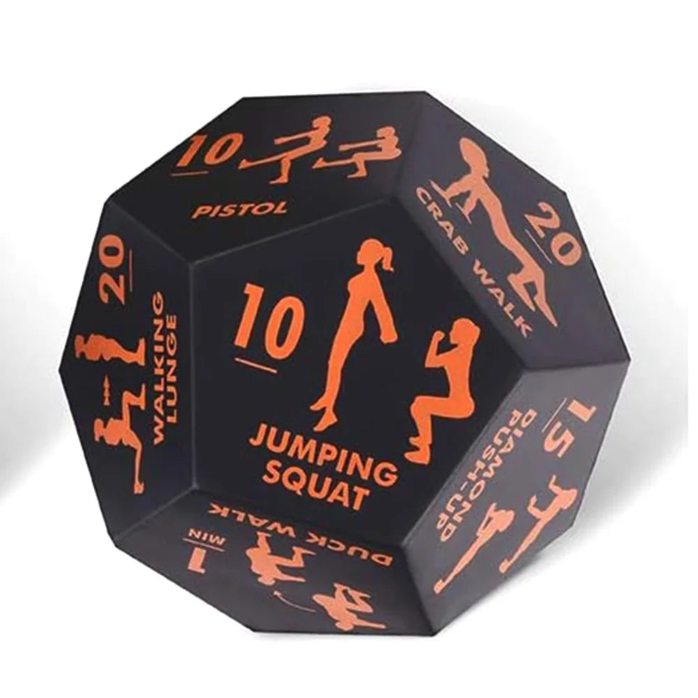 Portable 12 Sided Fitness Action Choice Dice Interactive Lightweight Exercise Toy Soft Foam Funny Bodyweight Training Dice HIIT