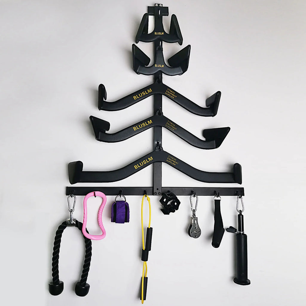 Detachable Floor/Wall Style Fitness Equipment Accessories Handle Placement Rack Gym Resistance Belt Storage Rack Space Saving